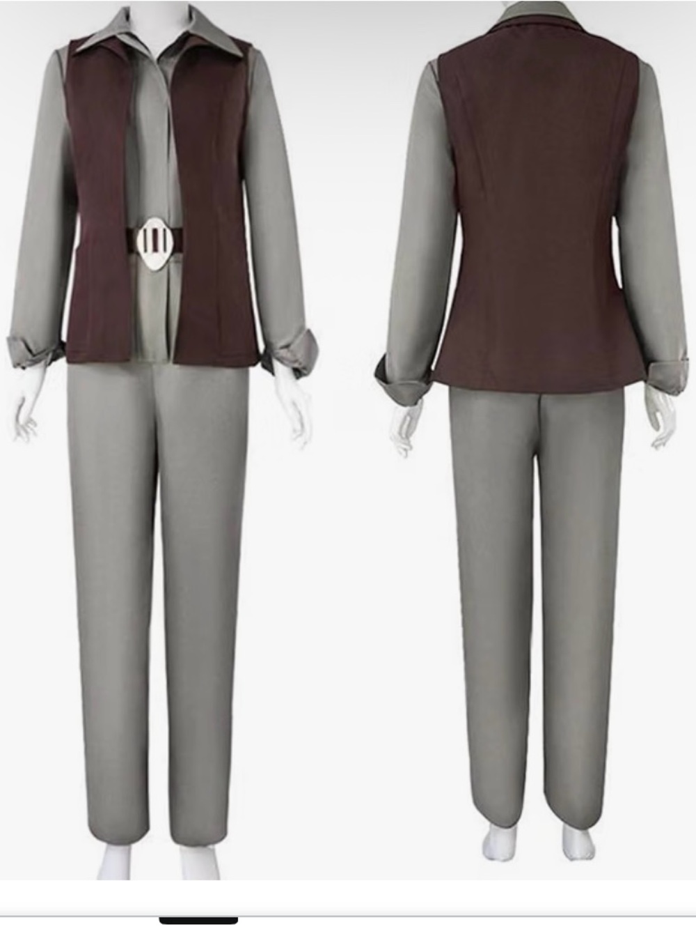 Princess Leia Brown Costume Vest & Gray Jumpsuit Two-Piece Set